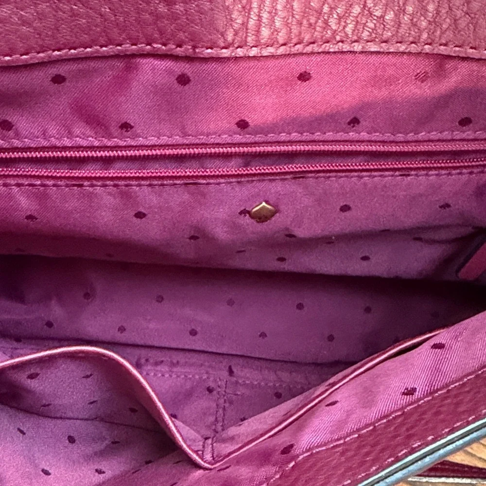 Kate Spade James Street Sparrow satchel in burgundy pebbled leather